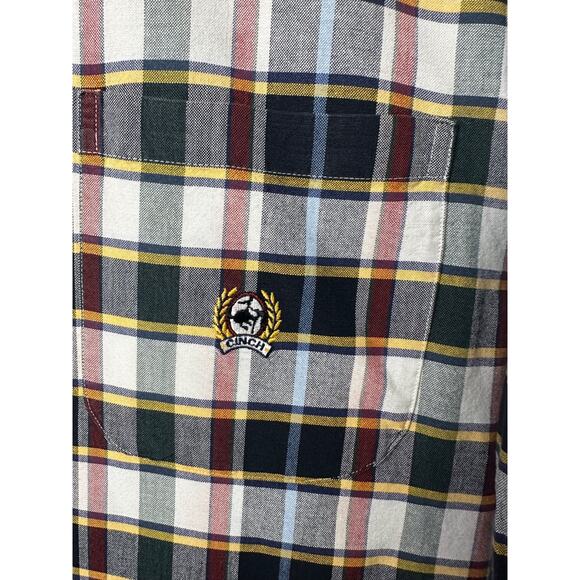 Cinch Shirt Mens Large Multicolor Plaid Western Button Down LS Rodeo C12 - Picture 2 of 6
